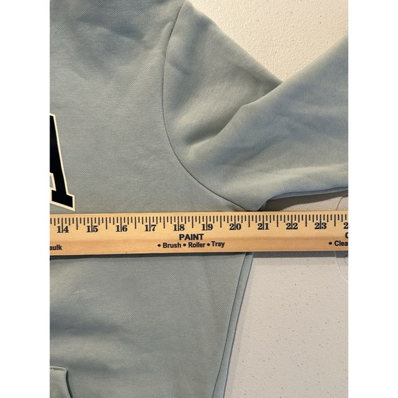 PUMA Faux Embroidered Floral Hoodie Fleece Pullover Blue Women's Size‎ Large - Picture 6 of 11